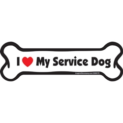 I (Heart) My Service Dog Bone Magnets