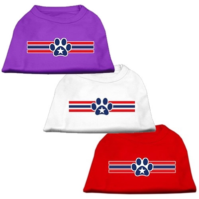Patriotic Star Paw Screen Print Shirts