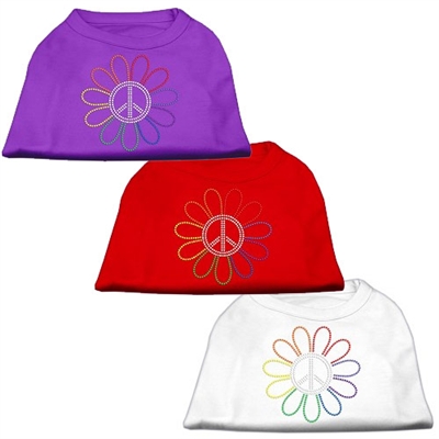 Rhinestone Rainbow Flower Peace and Pride Shirts