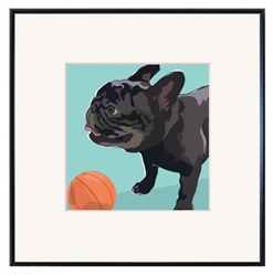 Framed Print: French Bulldog, Black