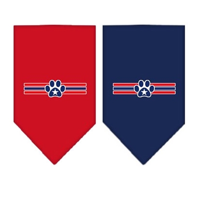 Patriotic Star Paw Screen Print Bandana