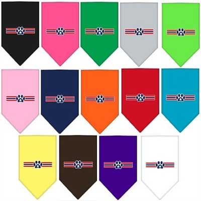 Patriotic Star Paw Screen Print Bandana