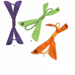 Extreme Bow' Nylon Squeak And Jute Rope Dog Toy