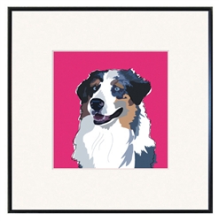 Framed Print: Aussy Shepherd, Tri-color