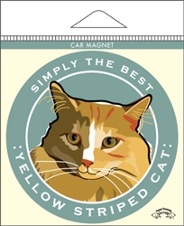 Car Magnets - Cat, Yellow Striped