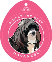 Havanese, Black & White - Sticker