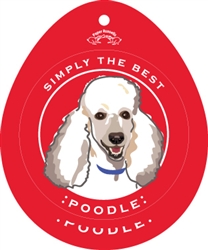 Poodle, White - Sticker