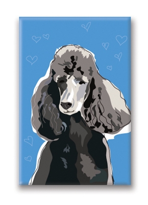 Poodle, Black - Fridge Magnet