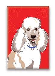Poodle, White - Fridge Magnet