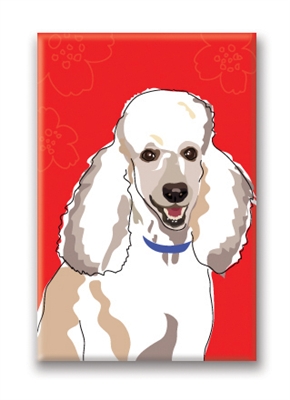 Poodle, White - Fridge Magnet