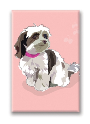 Havanese, Brown spots - Fridge Magnet