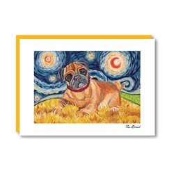Van Growl Pug  Note Card