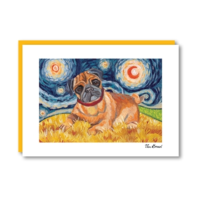 Van Growl Pug  Note Card