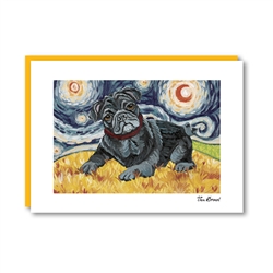 Van Growl Pug Black Note Card