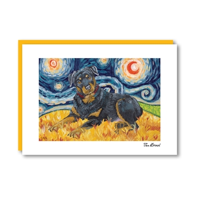 Van Growl Rottweiler Note Card