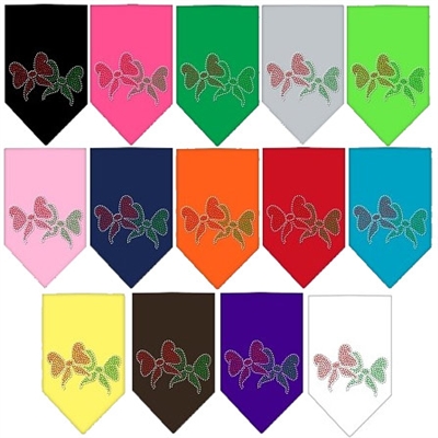 Christmas Bows Rhinestone Bandana