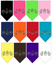 Christmas Cupcakes Rhinestone Bandana