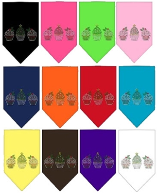 Christmas Cupcakes Rhinestone Bandana