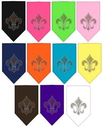 Christmas Fleur De Lis Rhinestone Bandana