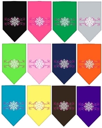 Pink Snowflake Swirls Screen Print Bandana