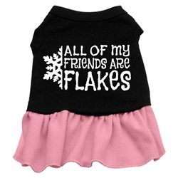 All my friends are Flakes Screen Print Two-Tone Dress