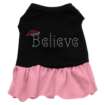 Believe Rhinestone Two-Tone Dress