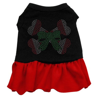 Candy Cane Crossbones Rhinestone Two-Tone Dress