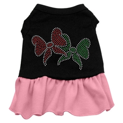 Christmas Bows Rhinestone Two-Tone Dress