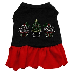 Christmas Cupcakes Rhinestone Two-Tone Dress