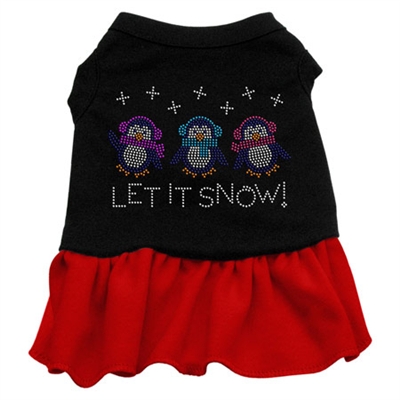 Let it Snow Penguins Rhinestone Two-Tone Dress