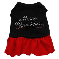 Merry Christmas Rhinestone Two-Tone Dress