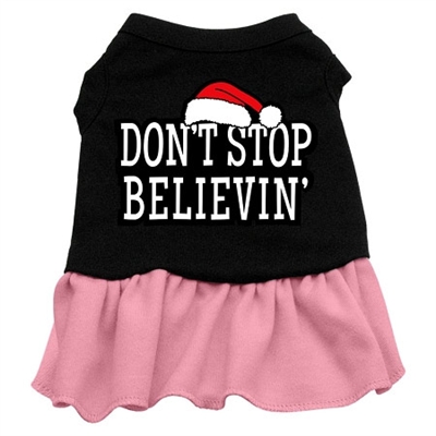 Don't Stop Believin' Screen Print Two-Tone Dress