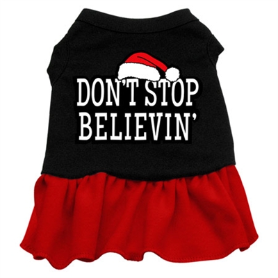 Don't Stop Believin' Screen Print Two-Tone Dress