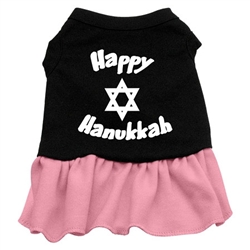 Happy Hanukkah Screen Print Two-Tone Dress