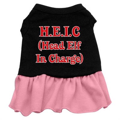 Head Elf in Charge Screen Print Two-Tone Dress