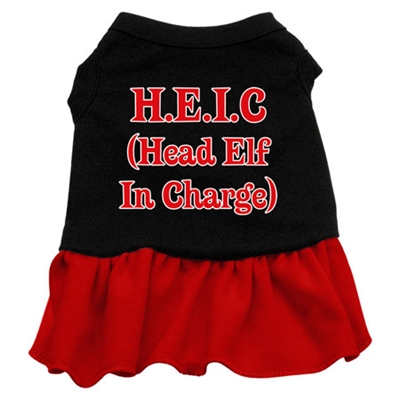 Head Elf in Charge Screen Print Two-Tone Dress