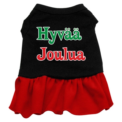 Hyvaa Joulua Screen Print Two-Tone Dress