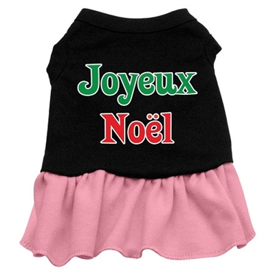 Joyeux Noel Screen Print Two-Tone Dress