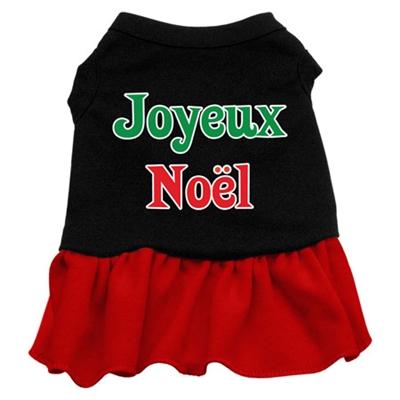Joyeux Noel Screen Print Two-Tone Dress