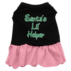 Santa's Lil Helper Screen Print Two-Tone Dress