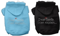 Dear Santa I Can Explain Rhinestone Hoodie