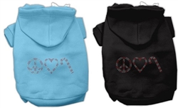 Peace, Love and Candy Canes Rhinestone Hoodie