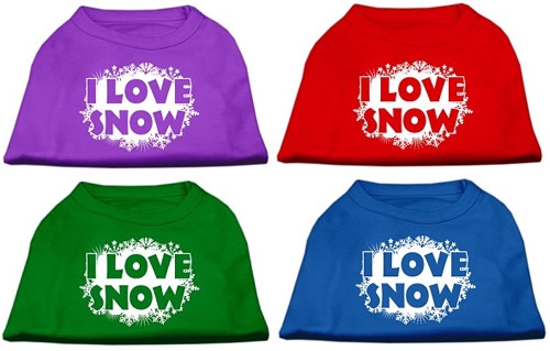 I Love Snow Screen Print Shirts