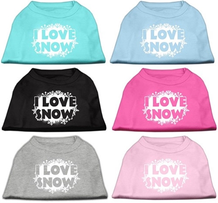 I Love Snow Screen Print Shirts