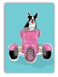 Birthday: Boston Terrier and Car