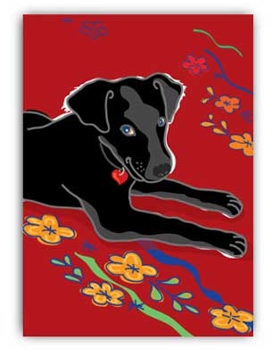 Birthday: Black Pup on Red Carpet