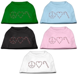 Peace, Love, and Candy Canes Rhinestone Shirts