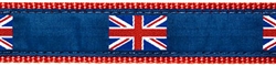 British Flag on Blue - 1.25" Collars, Leashes and Harnesses