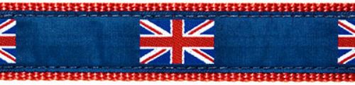 British Flag on Blue - 1.25" Collars, Leashes and Harnesses