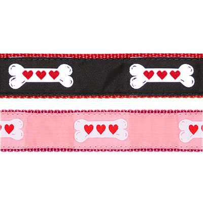 Heart Bone- 1.25" Collars, Leashes and Harnesses